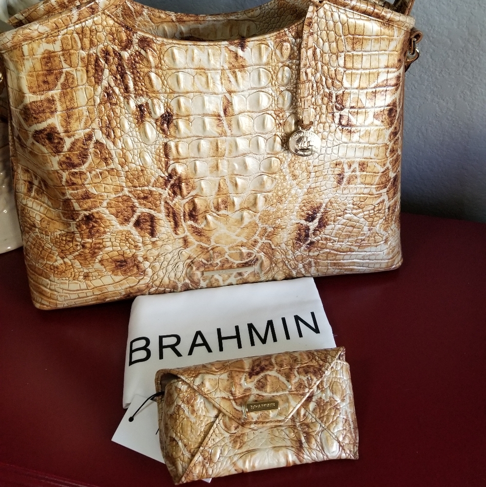 Brahmin Safari Elaine & Sunglass Case Set NWT